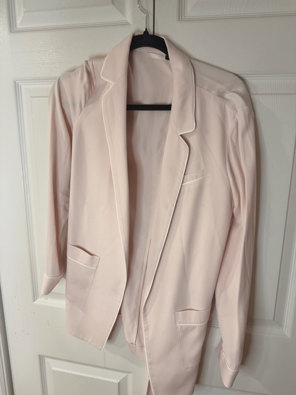 AllSaints Blush Pink Open-Front Blazer